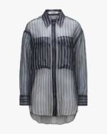 Dorothee Schumacher- Transparent Stripe Seidenbluse | Damen (34)