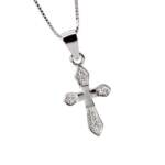 ELLAWIL Kreuzkette Silberkette Kette mit Kreuz Anhänger Damen Zirkonia Halskette (Kettenlänge 50 cm, Sterling Silber 925), inklusive Geschenkschachtel