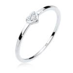 Elli Ringe - Ring Herz Symbol Diamant 0.04 ct. 925er Sterling S - Gr. 52 MM - in Silber - für Damen