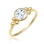 Elli Ringe - Ring Verlobungsring Kugeln Topas Edelstein 375 Gel - Gr. 52 MM - in Gold - für Damen