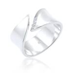 Elli Ringe - Ring Wickelring Diamant (0.045 ct.) 925 Silber - Gr. 52 MM - in Weiß - für Damen