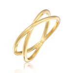 Elli Ringe - Ring X Kreuz Wickelring 375 Gelbgold - Gr. 52 MM - in Gold - für Damen