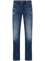 Emporio Armani Schmale J06 Jeans im Distressed-Look - Blau