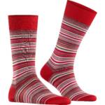 Falke Herren Socken rot Baumwolle Gestreift