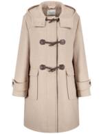 GERRY WEBER Damen Dufflecoat mit Wollanteil 92cm Langarm Kapuze Knebelverschluss|Verdeckte Verschlussleiste Beige, 40