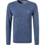 Gant Herren Pullover blau Baumwolle unifarben