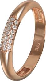 GoldDream Goldring GoldDream Gold Ring 3-reihig Zirkonia, Damen Ring 3-reihig Zirkonia, 58 (18,5), 333 Rosegold - 8 Karat, rose