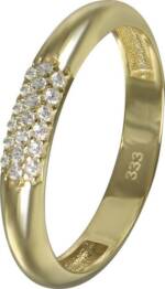 GoldDream Goldring GoldDream Gold Ring 3-reihig Zirkonia, Damen Ring 3-reihig Zirkonia, 60 (19,1), 333 Gelbgold - 8 Karat, gold