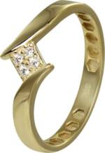 GoldDream Goldring GoldDream Gold Ring Square Gr.58, Damen Ring Square, 58 (18,5), 333 Gelbgold - 8 Karat, gold, weiß