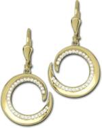 GoldDream Paar Ohrhänger GoldDream Damen Goldohrringe Spirale CZ (Ohrhänger), Damen Ohrhänger Spirale aus 333 Gelbgold - 8 Karat, Länge ca. 33mm