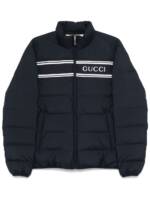 Gucci Gefütterte Jacke mit Logo - Blau