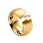 Heideman Fingerring Perlenring goldfarben (Ring, 1-tlg., inkl. Geschenkverpackung), Spannring mit Perle