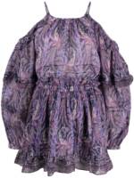 ISABEL MARANT Schulterfreies Kleid mit Paisley-Print - Violett