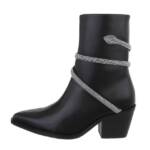 Ital-Design Damen Cowboyboots Western Westernstiefelette (84989788) Blockabsatz Western- & Bikerboots in Schwarz