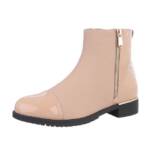 Ital-Design Damen Elegant Stiefelette (87417741) Blockabsatz Flache Stiefeletten in Beige