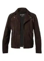 JOOP! Herren Lederjacke braun Ziegenvelours unifarben