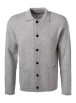 JUVIA Herren Cardigan grau Kaschmir unifarben