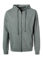 JUVIA Herren Sweatjacke grün Baumwolle unifarben