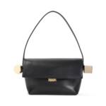 Jacquemus Shopper - Black Lamb Leather Le Rond Carre Handbag - Gr. unisize - in Schwarz - für Damen