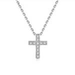 KARMA Silberkette Halskette Damen mit Kreuz Anhänger Silber 925 (Damenhalskette, Geschenk für Sie), Damenkette Kette Schmuck Kristalle Geschenk