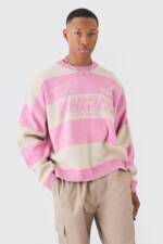 Kastiger Oversize Moto-Strickpullover - Dusty Pink - M, Dusty Pink