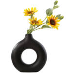 Keramik Vase Moderne Donut vase schwarz Vase für Pampasgras Minimalismus Stil Blumenvase Kunst Deko für Wohnzimmer Büro Dekoration - m