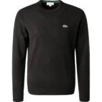 LACOSTE Herren Pullover schwarz Wolle unifarben Classic Fit