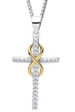 Limana Kreuzkette echt 925 Sterling Silber Kette mit Kreuz Anhänger Frauenkette (inkl. Geschenkdose mit Herz), Unendlichkeit Idee Geschenk für Frauen Damen Ehefrau Freundin Mutter