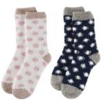 Linea Scarpa Hüttensocken Homey Dots Hüttenschuhe Damen Kuschelsocken Damen Socken Plüsch Hausschuhe