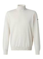 Maerz Herren Rollkragenpullover beige Merinowolle unifarben