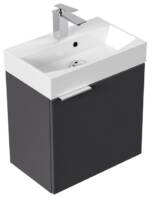 Magnolia Home Waschtisch Gäste WC Badmöbel Kubus Slimline 50cm SoftClose anthrazit