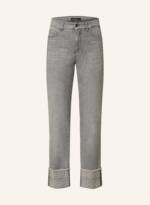 Marc Cain Straight Jeans Mit Schmucksteinen grau