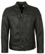 Milestone Lederjacke MSParker Milestone - Herren Echtleder Lederjacke Lammnappa schwarz