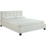 Miliboo - Bett 160 x 200 Stoff Weiss gepolstert marquise