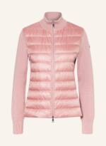 Moncler Daunenjacke Im Materialmix rosa