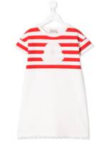 Moncler Enfant T-Shirtkleid mit Logo-Streifen - Weiß