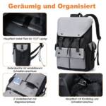 NULSTA Reiserucksack 15.6 Zoll Laptop Rucksack Schulrucksack Fahrradrucksack Reiserucksack (mit USB Ladeanschluss Anti Diebstahl Business Arbeit Reisen), Backpack für Teenager Notebook College Damen, Herren