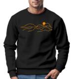 Neverless Sweatshirt Sweatshirt Herren Grafik-Design Outdoor Motiv Line Art Wandern