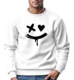 Neverless Sweatshirt Sweatshirt Herren mit Aufdruck Motiv Smile Print Rundhals-Pullover