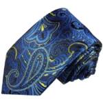 Paul Malone Krawatte Elegante Seidenkrawatte Herren Schlips paisley brokat 100% Seide Schmal (6cm), blau 2044