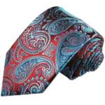 Paul Malone Krawatte Elegante Seidenkrawatte Herren Schlips paisley brokat 100% Seide Schmal (6cm), rot blau 2061