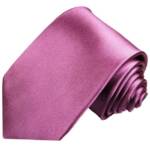 Paul Malone Krawatte Herren Seidenkrawatte Schlips modern uni satin 100% Seide Breit (8cm), mauve 986