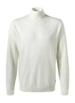 Pierre Cardin Herren Rollkragenpullover weiß Merinowolle unifarben