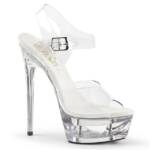 Pleaser ECLIPSE-608 Pleaser sexy Damen High Heels transparente Cut-Out Plateau High-Heel-Stiefel