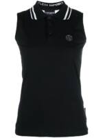 Plein Sport Top mit Poloshirtkragen - Schwarz