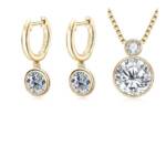 ROUGEMONT Schmuckset Funkelndes Moissanit Schmuck Set aus 925 Sterling Silber 18K Gold, Echtschmuck