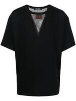 Raf Simons T-Shirt mit Mesh-Einsatz - Schwarz