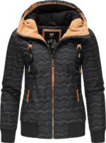 Ragwear Outdoorjacke "Druna Zig Zag Winter", mit Kapuze, sportliche Winterjacke mit Kapuze und Print