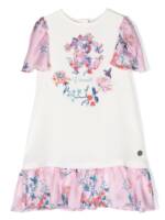 Roberto Cavalli Junior T-Shirtkleid mit grafischem Print - Weiß