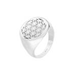 SCHOSCHON Silberring Siegelring Lebensblume Damenring 925 Silber (Symbolring Geometrisch, Blume des Lebens), Damen Fingerring spirituell